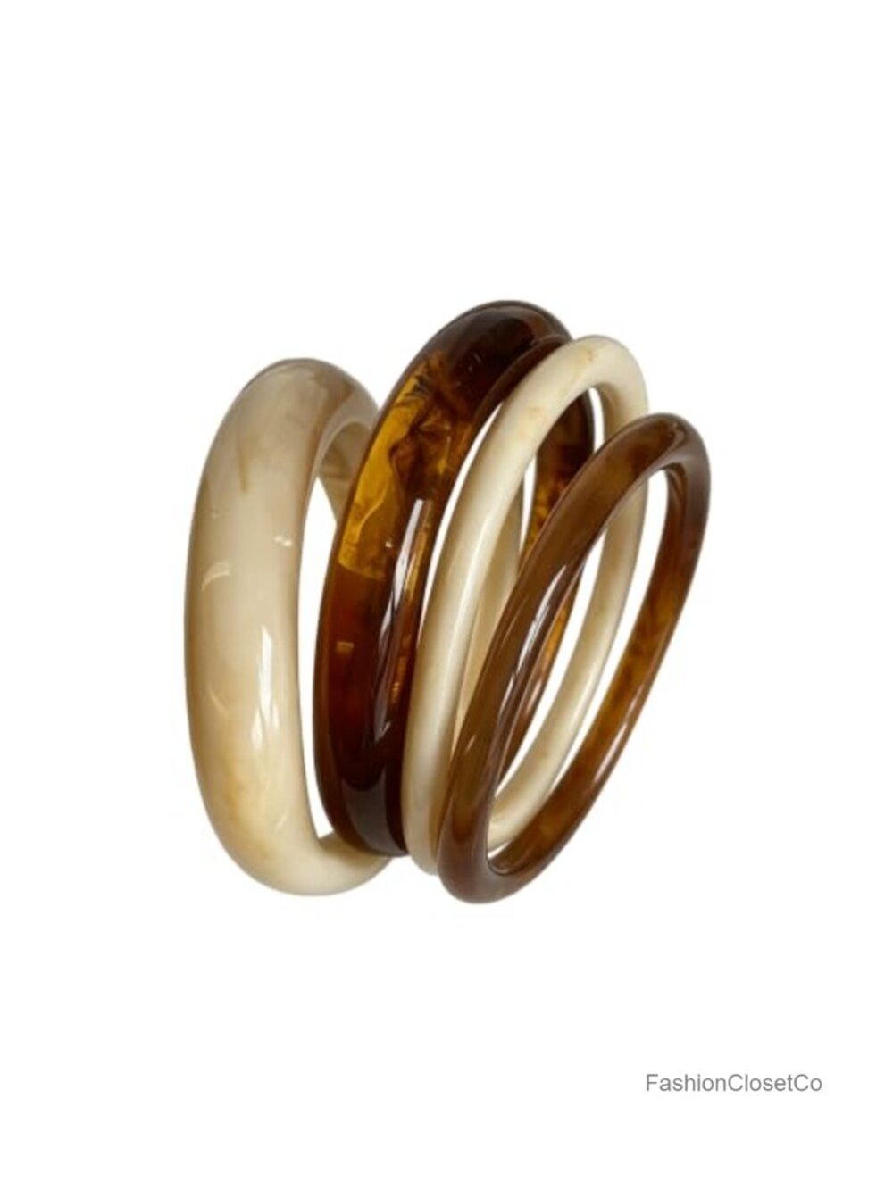 Acrylic Resin Chunky Bangle Bracelet Set for Women, Irregular Stackable